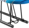 A close-up view of the metal frame and fabric of a sleeve ironing board. Produktbild-Vorschau