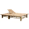 The Living Store 2-Personen-Sonnenliege mit Auflagen Bambus Produktbild-Vorschau 2