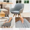 Meubles Cosy Pohodlné jedálenské stoličky zo šedej látky s Náhľad obrázku produktu 4