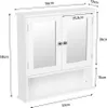 Yaheetech Spiegelschrank Badschrank Hängeschrank mit 3 Produktbild-Vorschau 7