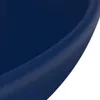vidaXL Lavabo rotondo blu scuro opaco 32,5x14 cm in Anteprima dell’immagine prodotto 4