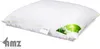 A white quilted pillow with a green label showing bamboo leaves. Produktbild-Vorschau