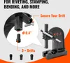 A close-up diagram and a product shot of an arbor press, with text highlighting its features and included accessories. Náhled obrázku produktu