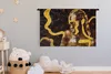MuchoWow® Wandteppich Wandbehang Frau - Schwarz - Gold Produktbild-Vorschau 3
