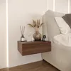 KOMTO Wandregal mit Schublade Nussbraun - Nachttisch Produktbild-Vorschau 3