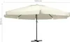 vidaXL Parasol avec mât en aluminium 600 cm blanc sable Voir les images du produit 6
