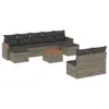 Design 10-tlg. Garten-Sofagarnitur mit Kissen Grau Poly Produktbild-Vorschau 2