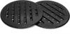 Two black round grates with slots and holes are shown on a white background. Podgląd zdjęcia produktu