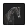 MuchoWow® Mauspad Mousepad Pferd - Tier - Schwarz 20x20 cm Produktbild-Vorschau 1