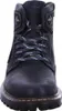 A close-up front view of a black lace-up boot. Produktbild-Vorschau