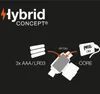 An illustration showing how to insert batteries or a rechargeable core into a device. Produktbild-Vorschau
