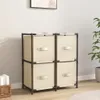 vidaXL Komoda z 4 materiałowymi koszami kremowa 63×30×71 cm Podgląd zdjęcia produktu 2