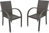 Two dark gray wicker-look chairs are shown against a white background. Produktbild-Vorschau