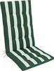 A green and white striped chair cushion on a white background. Produktbild-Vorschau
