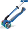 A blue three-wheeled scooter with LED lights on the wheels, shown against a white background. Anteprima dell’immagine prodotto