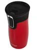 A red Contigo travel mug with a black lid and a black grip. Náhľad obrázku produktu