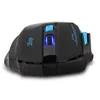 A black gaming mouse with blue accents and lighting, shown from a slightly elevated front-left angle on a white background. Produktbild-Vorschau