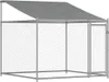 Cuccia per cani con tetto e porta Grigio 4x2x2 m Acciaio Anteprima dell’immagine prodotto 7