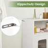 Close-up of a white cabinet with a detail showing an anti-tip bracket attached to the wall and the cabinet. Anteprima dell’immagine prodotto