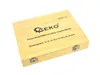 A wooden box containing a set of drill bits, with branding and product details printed on the lid. Voir les images du produit