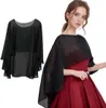 Unyqoos® Lichtgewicht dames chiffon capelet – zwarte Productafbeelding-voorbeeld 4