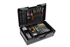 An open black tool case filled with various tools. Náhled obrázku produktu