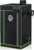 A black and green grow tent with multiple vents and a clear circular window. Podgląd zdjęcia produktu