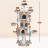 A diagram of a multi-level cat tree with dimensions indicated by text labels. Produktbild-Vorschau