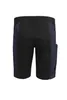 The back view of a pair of black and navy blue work shorts. Produktbild-Vorschau