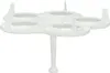 A white plastic egg holder with a single leg stand. Produktbild-Vorschau