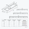 Technical drawing and specification table for a washbasin. Produktbild-Vorschau