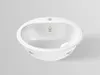 A white ceramic sink on a light gray background. Produktbild-Vorschau