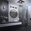 A modern bathroom with a vanity, sink, mirror, and shower. Podgląd zdjęcia produktu