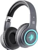 A close-up studio shot of a pair of gray over-ear headphones with glowing blue accents. Náhľad obrázku produktu