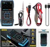 A collage of images showing a digital multimeter and oscilloscope, its accessories, and packaging. Náhled obrázku produktu