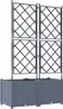 A pair of grey garden planters with trellises attached. Náhľad obrázku produktu