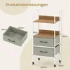 Carrello COSTWAY con 2 cassetti e ripiani in tessuto, Anteprima dell’immagine prodotto 3