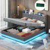 MODFU Lit Coffre 160x200 cm - Lit Capitonné avec Éclairage Voir les images du produit 6