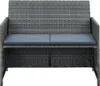 The Living Store 2-Sitzer-Gartensofa mit Polstern Grau Poly Produktbild-Vorschau 3