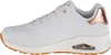 Side view of a single white sneaker with rose gold accents. Náhled obrázku produktu