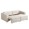 A beige modular sofa with an extended ottoman, shown against a white background. Voir les images du produit