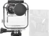 A waterproof housing for a GoPro MAX camera is shown with a floating accessory and anti-fog inserts. Produktbild-Vorschau