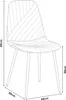 A line drawing of a chair with dimensions indicated. Náhľad obrázku produktu
