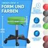 A promotional collage showcasing an adjustable stool in various colors and highlighting its features. Náhľad obrázku produktu