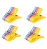 Four colorful plastic clips arranged in a grid on a white background. Produktbild-Vorschau