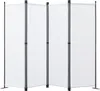 A white, four-panel folding screen room divider is shown against a white background. Produktbild-Vorschau