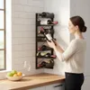 DanDiBo Stojan na víno kovový čierny rohový nástenný 70 cm Náhľad obrázku produktu 7