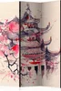3-teiliger Einseitiger Vlies Paravent - Shogun House Produktbild-Vorschau 1