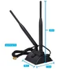 A product shot of a dual-band WLAN antenna with dimensions and cable length indicated. Produktbild-Vorschau
