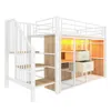 Hochbett mit Kleiderschrank, LED-Streifen, Lattenrost, Produktbild-Vorschau 7